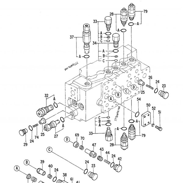 Гідравлічний регулюючий клапан Hitachi EX300-2 4314749